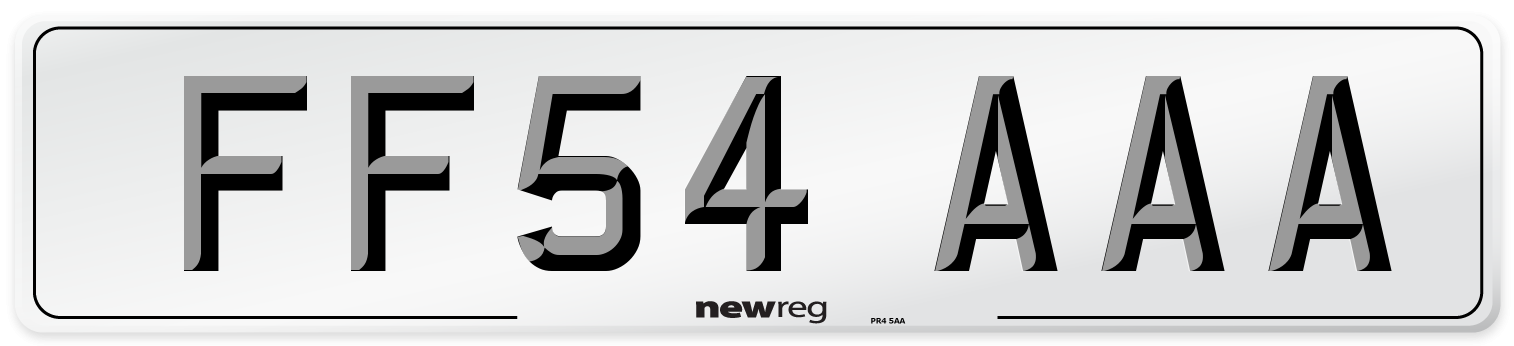 FF54 AAA Number Plate from New Reg